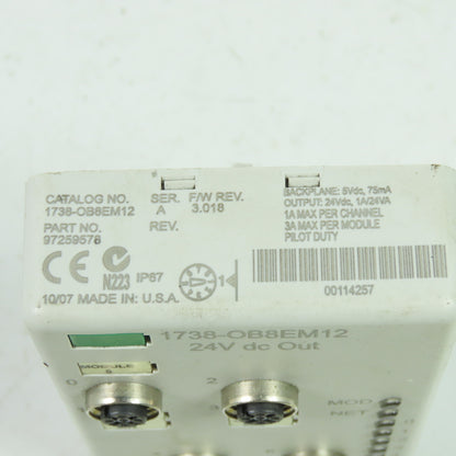 Allen Bradley 1738-OB8EM12 SerA Output Module 24VDC 1A/24VA Out Lot Of 2