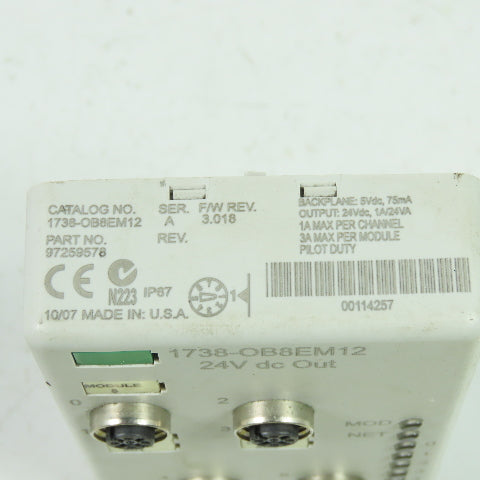 Allen Bradley 1738-OB8EM12 SerA Output Module 24VDC 1A/24VA Out Lot Of 2
