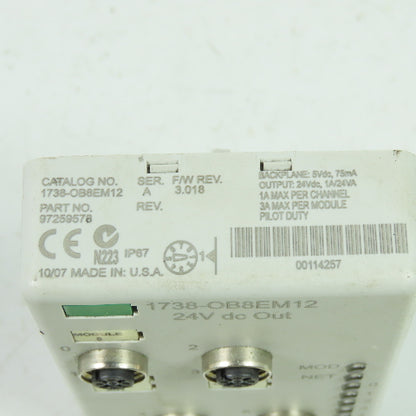 Allen Bradley 1738-OB8EM12 SerA Output Module 24VDC 1A/24VA Out Lot Of 2