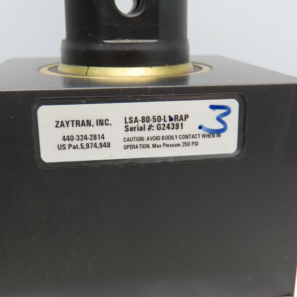 Zaytran LSA-80-50-L-RAP Pneumatic Linear Actuator Locating Pin 50mm Stroke