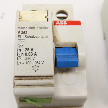 ABB F362 25A 2 Pole Circuit Breaker 230V Lot Of 2