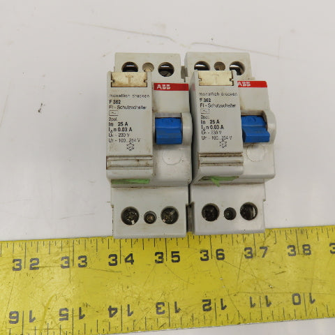 ABB F362 25A 2 Pole Circuit Breaker 230V Lot Of 2