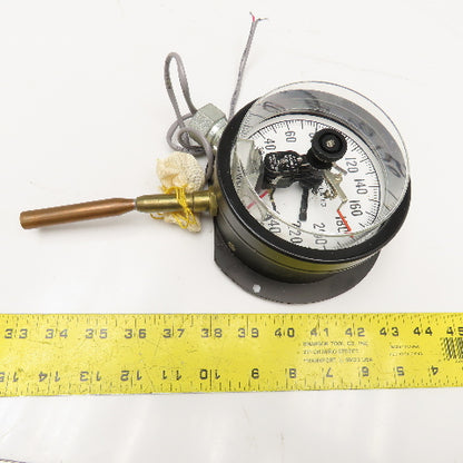 Weksler 423EJ 30-240°F Gas Actuated Thermometer Direct Mount 4" Dial