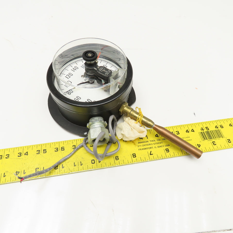 Weksler 423EJ 30-240°F Gas Actuated Thermometer Direct Mount 4" Dial