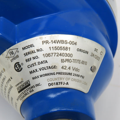 Foxboro PR-14WBS-004 2BLRF 150# Platinum Resistance Temperature Detector 42.4VDC