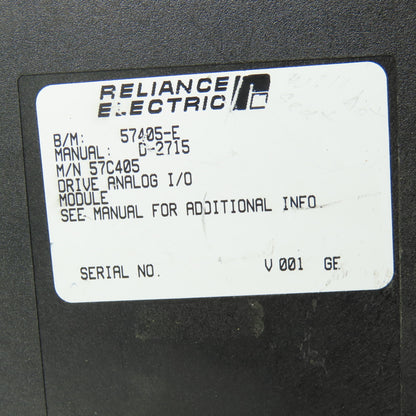 Reliance Electric 57405-E Drive Analog I/O Module D-2715