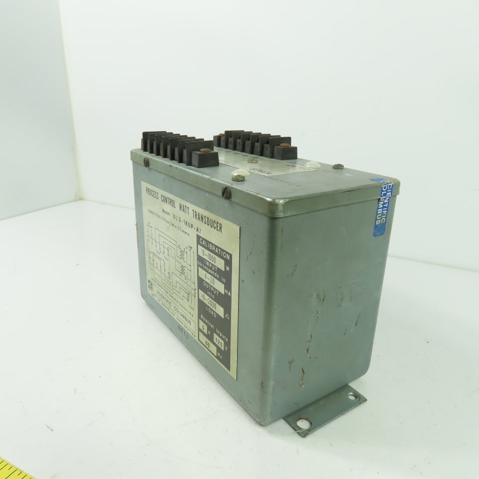 Scientific Columbus XL 3-1K5P-A7 Process Control Watt Transducer 120VAC 5A 60Hz