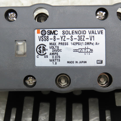SMC VSS8-8-YZ-S-3EZ-V1 Pneumatic Directional Valve 2 Position 21-26VDC Coil
