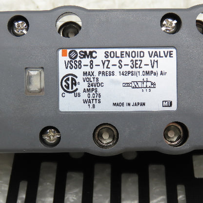SMC VSS8-8-YZ-S-3EZ-V1 Pneumatic Directional Valve 2 Position 21-26VDC Coil