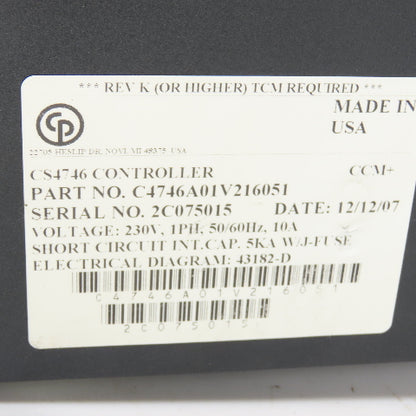 Techmotive C4746A01V216051 Pneumatic Tool Controller 230V 1Ph 10A