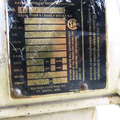 Baldor M7006A 1/2HP Hazardous Location Motor 1725RPM 208-230/460V 3PH 56 Frame