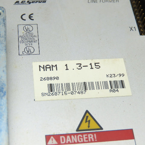 Indramat NAM 1.3-15 AC Servo Line Former Module 268890