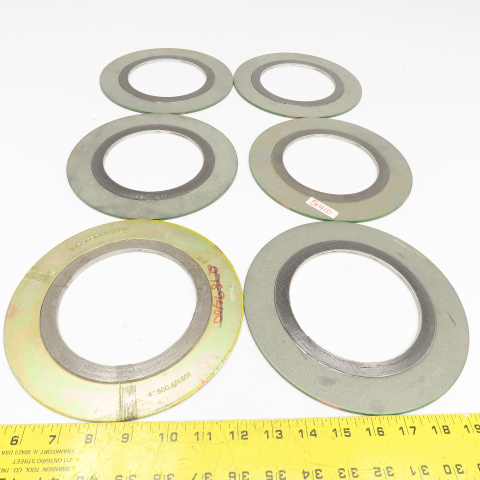 Leader Gasket 4"-900 316L LF Spiral Wound Gasket Lot Of 6