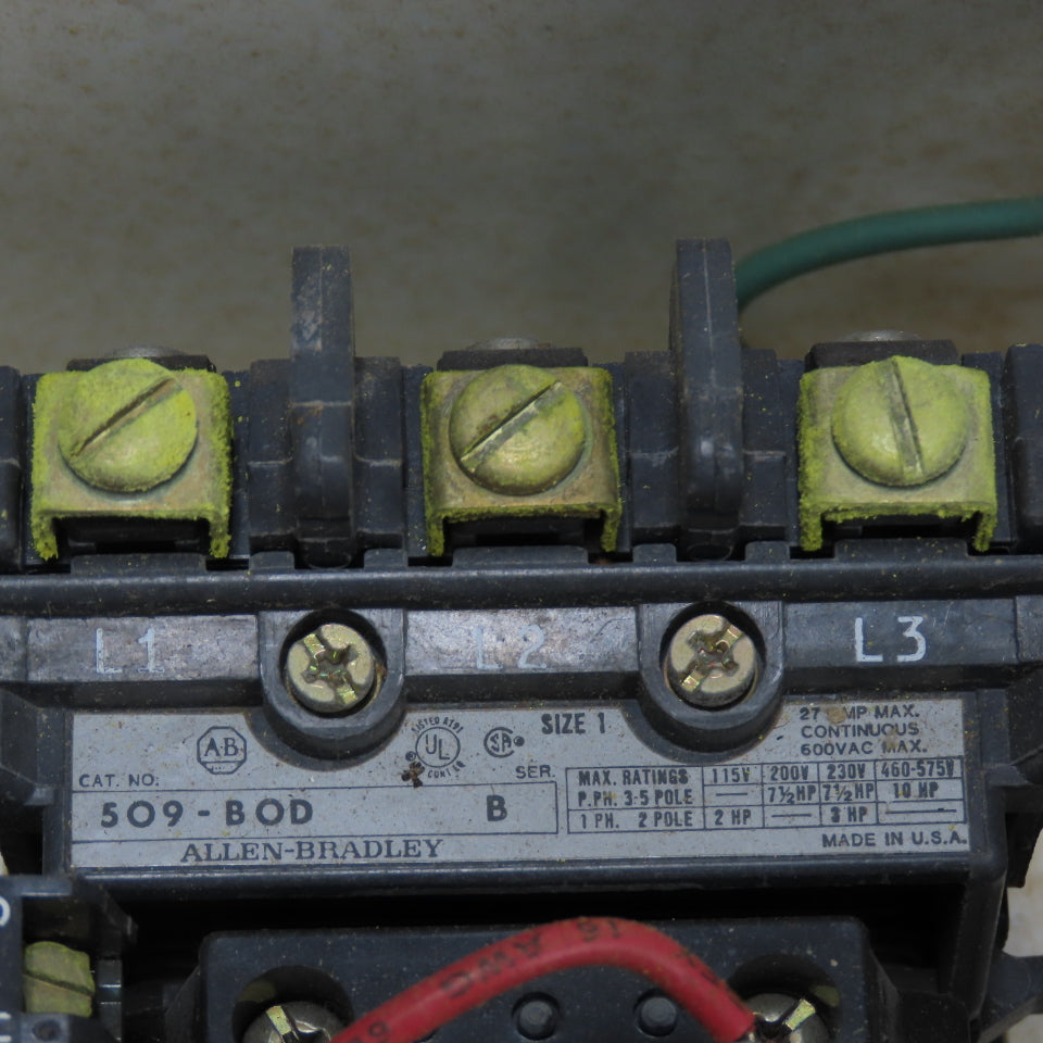 Allen Bradley 509-BJD Bulletin 509 Size 1 Magnetic Motor Controller 120V Coil