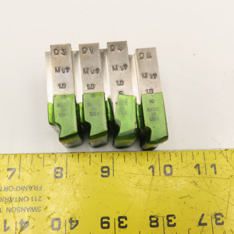 Quality Chaser Company M17 x 1.5 Regular 1-1/2KD 15 Hook Thread Chaser 45° Set/4