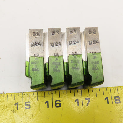 Quality Chaser Company M24 x 1.5 Regular 1-1/2KD 15 Hook Thread Chaser 45° Set/4