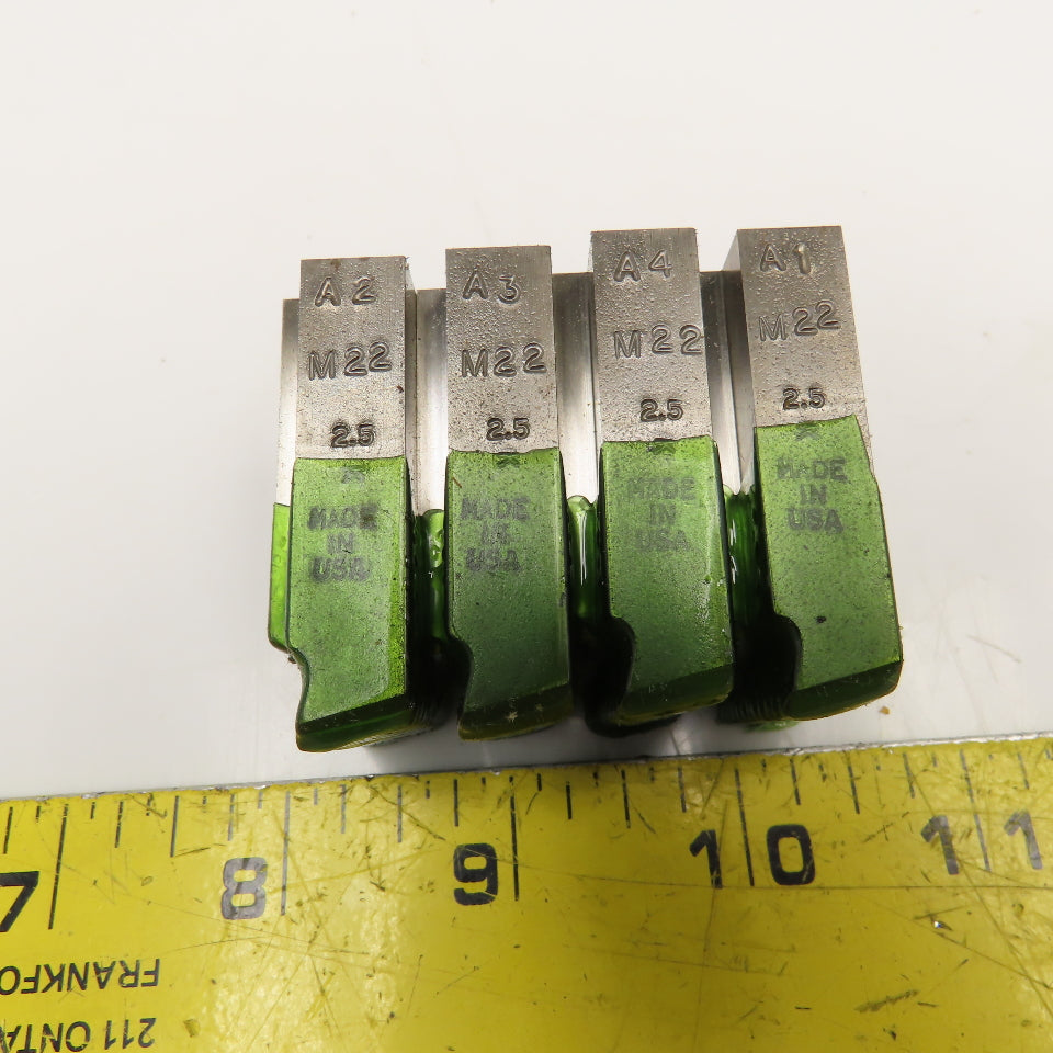 Quality Chaser Company M22 x 2.5 Regular 1-1/2KD 15 Hook Thread Chaser 45° Set/4