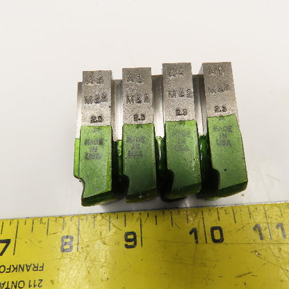 Quality Chaser Company M22 x 2.5 Regular 1-1/2KD 15 Hook Thread Chaser 45° Set/4