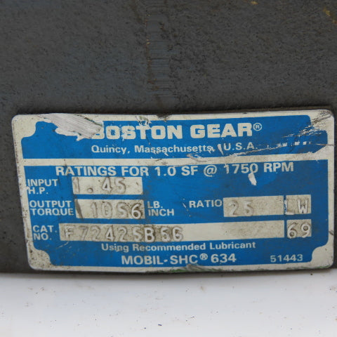 Boston Gear F72425B5G 25:1 Ratio Right Angle Gear Reducer