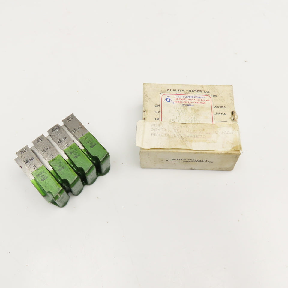 Quality Chaser Company M18 x 2.0 Regular 1-1/2KD 15 Hook Thread Chaser 45° Set/4