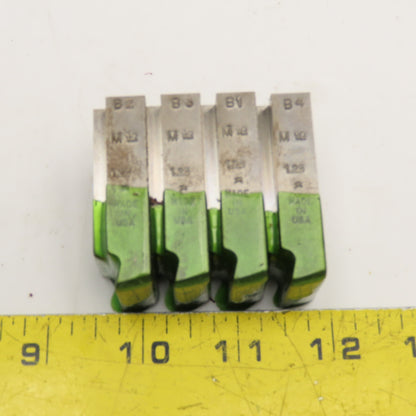 Quality Chaser Company M12 x 1.25 Reg. 1-1/2KD 15 Hook Thread Chaser 45° Set/4