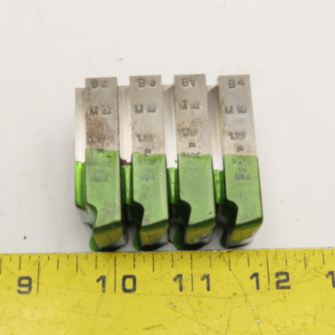 Quality Chaser Company M12 x 1.25 Reg. 1-1/2KD 15 Hook Thread Chaser 45° Set/4