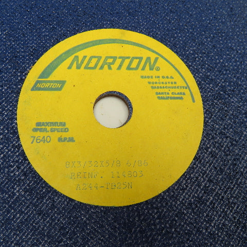 Norton A244-TB25N 8" x 3/32" x 5/8" Cutoff Wheel 7640RPM Lot Of 5