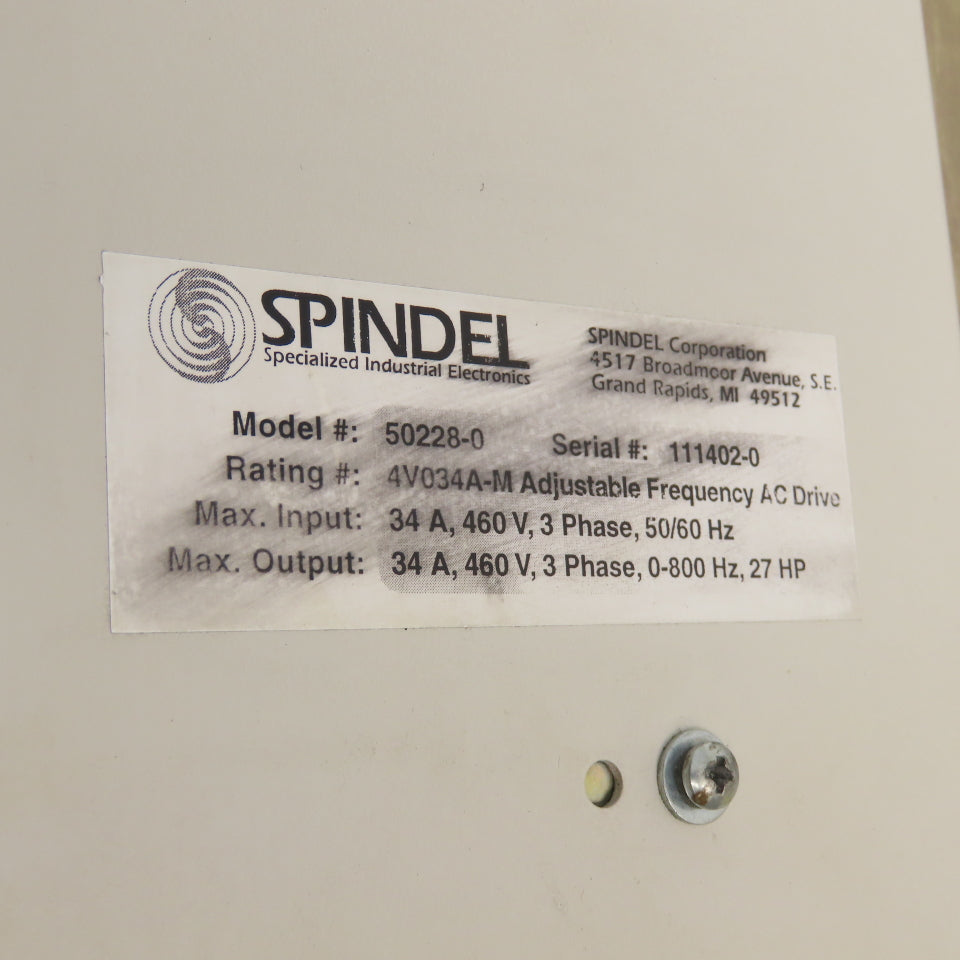 Spindel 50228-0 27Hp Adjustable Frequency AC Drive 4V034A-M 460V 3Ph 34A