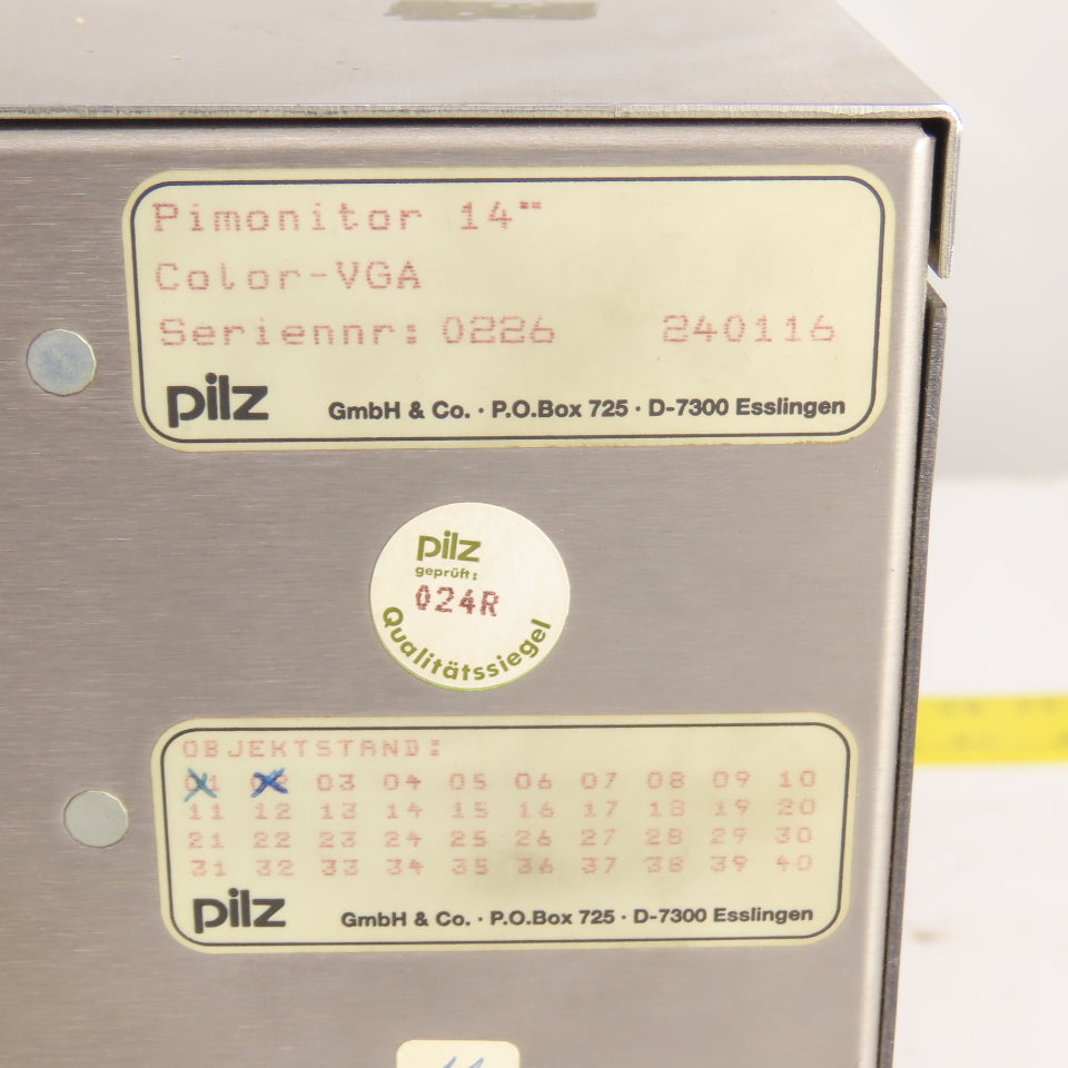 Pilz 0226 240116 Operator Control Panel Pimonitor 14" VGA From Schelling A-6858
