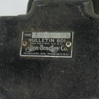 Alen Bradley ASH2-2X Bulletin 801 Heavy Duty Roller Arm Limit Switch 600VAC