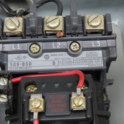 509-B0D 27A Size 1 600V Motor Starter 120V Coil Furnas Hazardous Location Box