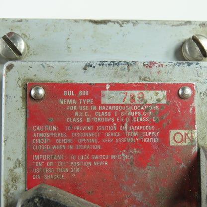 Allen Bradley 600-TEX5 Ser D Nema 7 & 9 Haz Location Manual Motor Starter Switch