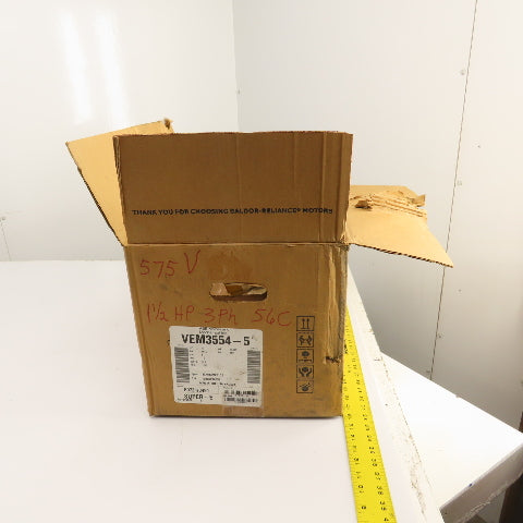 Baldor VEM3554-5 1.5HP AC Electric Motor 1760RPM 575V 3PH 56C Frame NEW