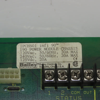 ABB Baily IPCHS01 infi 90 Power Module Chassis Board 120-240VAC 125VDC