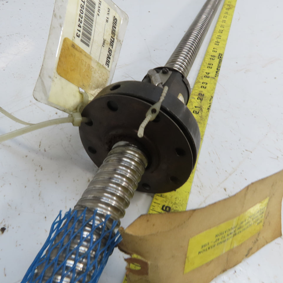 25mm Diam x 14mm Double Pitch Ball Screw & Nut Assembly 1375mm OAL 1080mm Travel