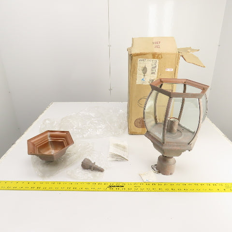 Kichler 9967-OB Olde Brick 100W Post Mount Light Clear Beveled Glass NEW