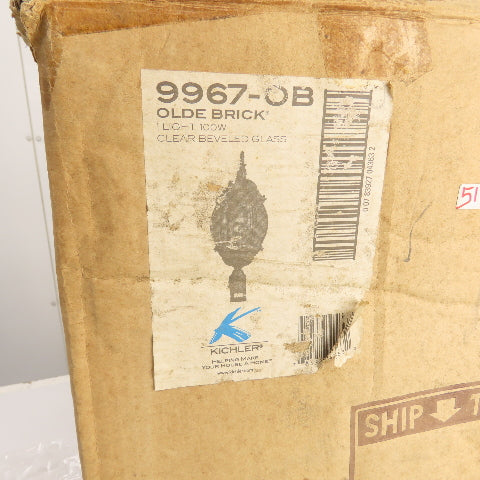 Kichler 9967-OB Olde Brick 100W Post Mount Light Clear Beveled Glass NEW