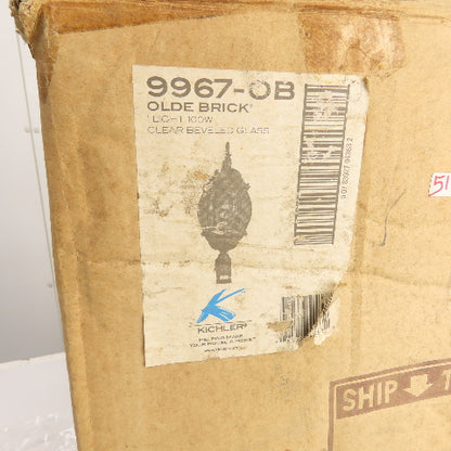 Kichler 9967-OB Olde Brick 100W Post Mount Light Clear Beveled Glass NEW