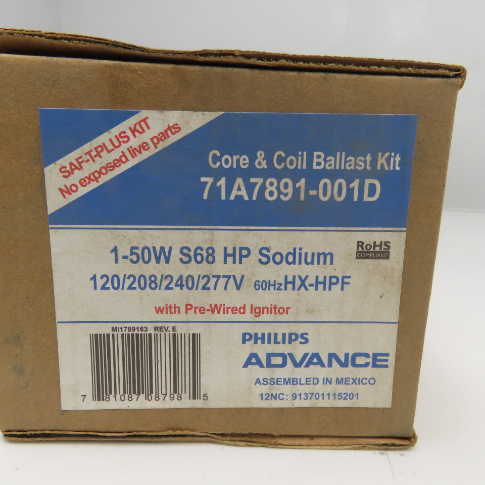 Philips Advance 71A7891-001D 1-50W S68 HP Sodium Core & Coil Ballast Kit