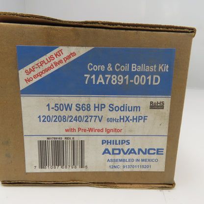 Philips Advance 71A7891-001D 1-50W S68 HP Sodium Core & Coil Ballast Kit