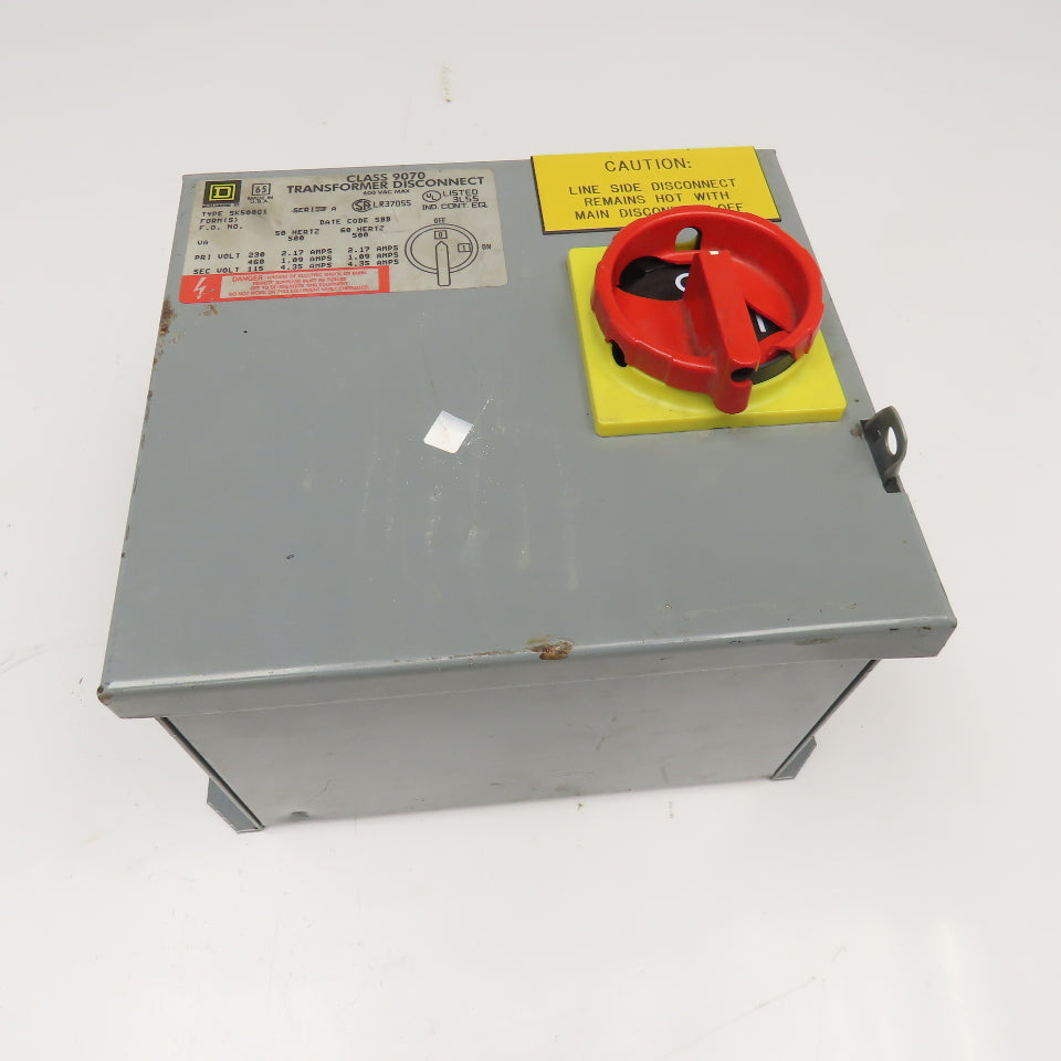 Square D SK500G1 230/460V Pri 500VA 115V Sec. Transformer Disconnect