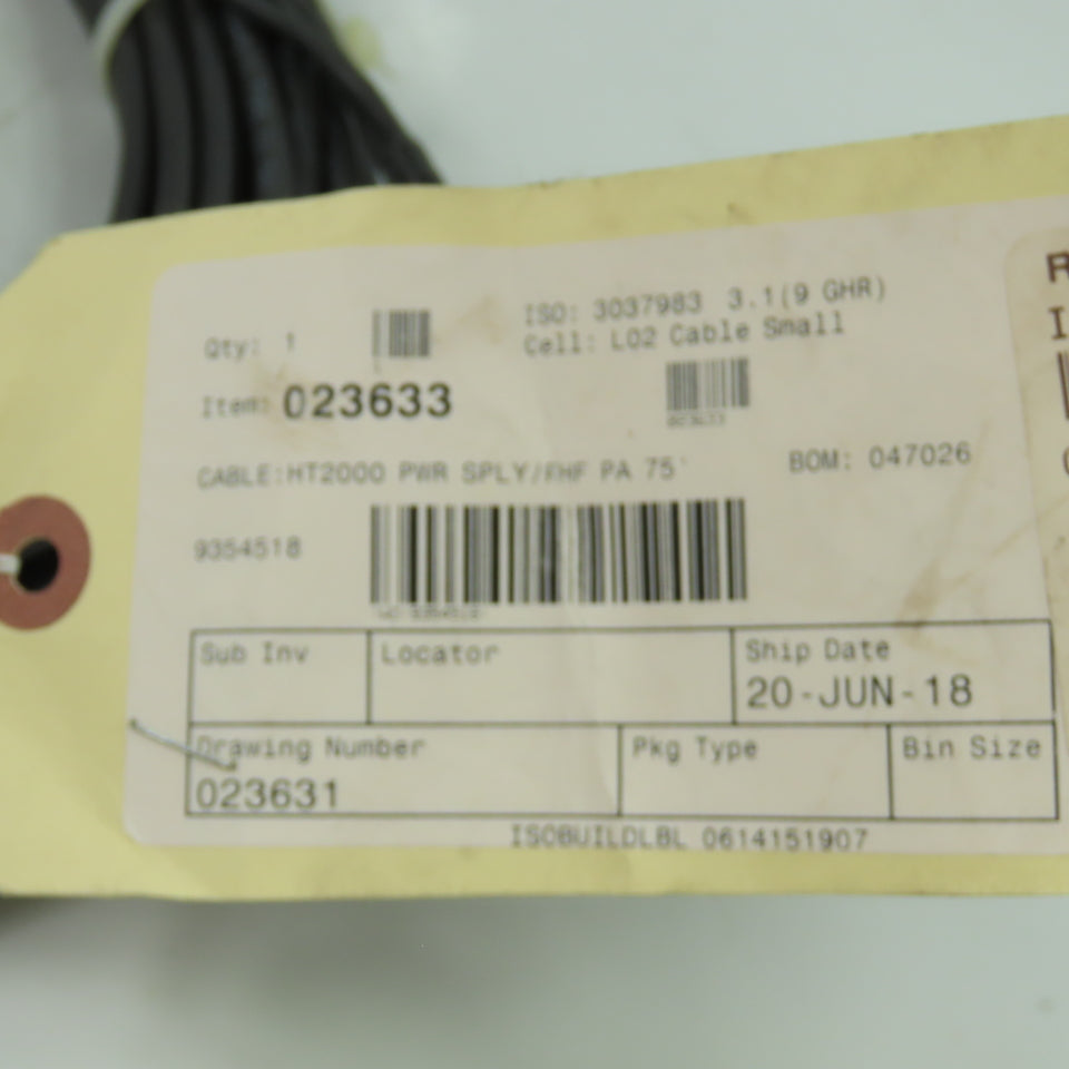 Hypertherm 123633 HT2000 Power Supply/RHF PA Cable 75' OAL