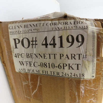 Glenn Bennett WFEC-0810-6PKT 24x24x18 6-PKT 45% Synthetic Pocket Filter Lot Of 4