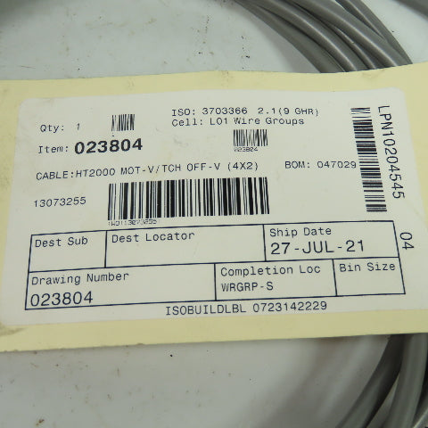 Hypertherm 023804 Rev K HT2000 MOT-V/TCH OFF-V (4x2) Cable Assembly 10' OAL