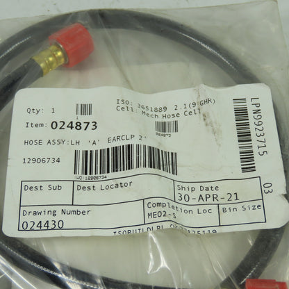 Hypertherm 024873 Hose Assembly "A" Left Hand Earclip 2'
