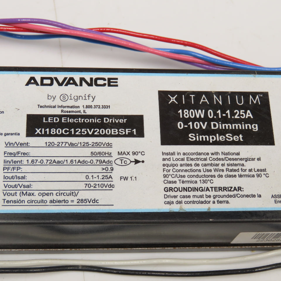 Advance XI180C125V200BSF1M 120/277V LED Electronic Driver Dimming Ballast
