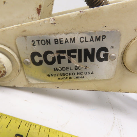 Coffing Model BC-2 2 Ton Hoist Beam Hanging Clamp