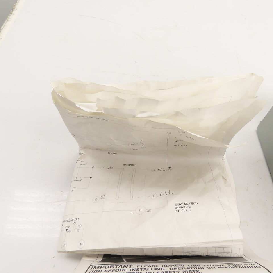 Rockford RKR-062 Safety Mat Control Box 120VAC W/ Manual & Drawing NEW