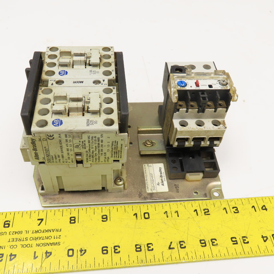 Allen Bradley 505-T0D-A1F Size 00 Reversing Starter 600VAC 110/120V Coil