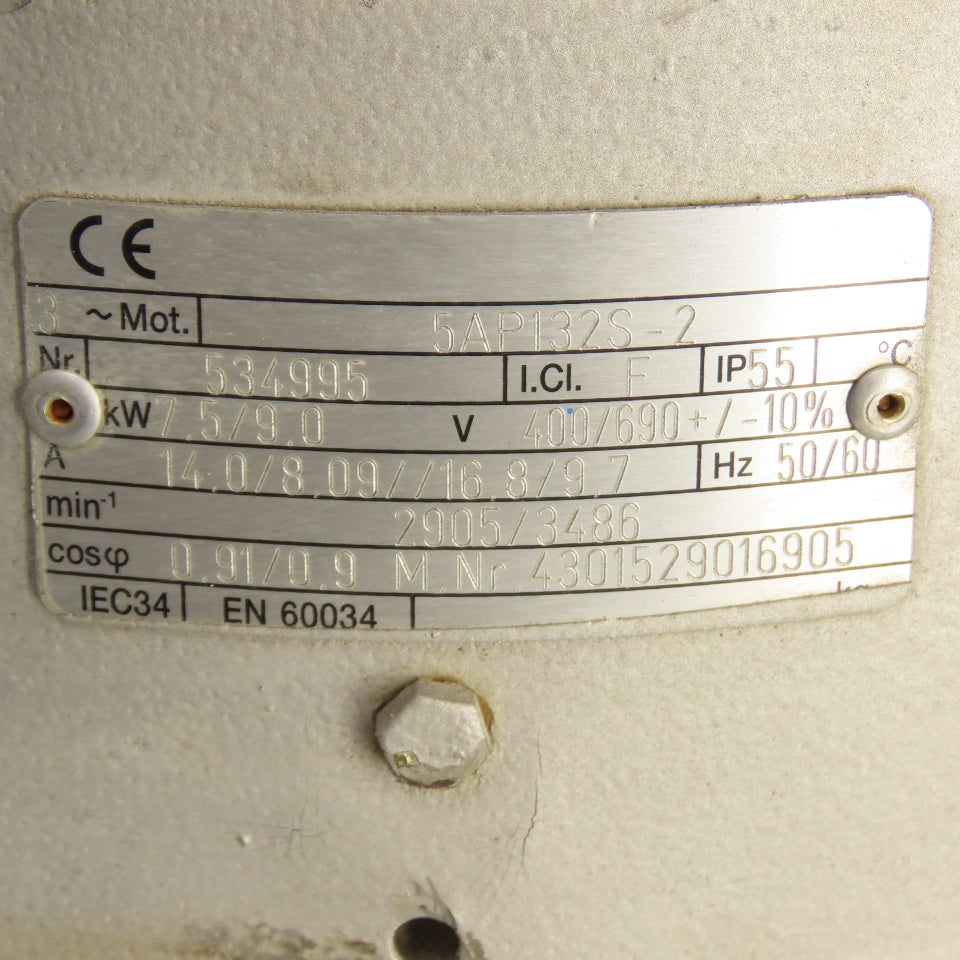 Becker 5AP132S-2 Side Channel Regenerative Blower 7.5/9.0kW 400/690V 3PH